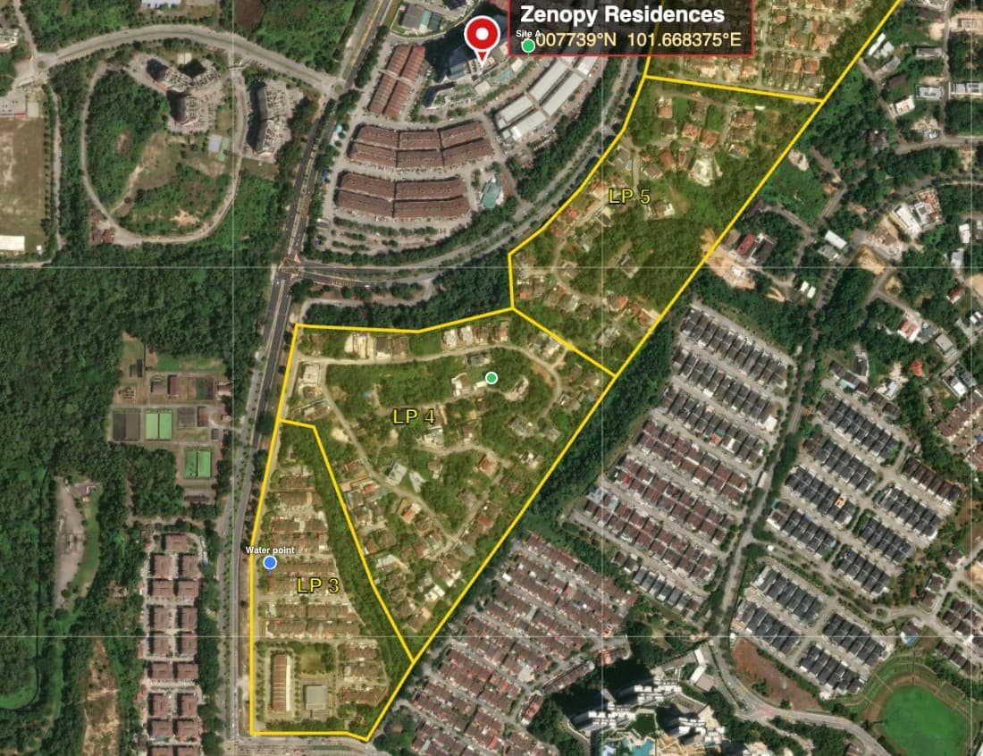 VicMap on a desktop-size canvas — a georeferenced housing-estate map with boundaries, waypoint pins and a live GPS marker